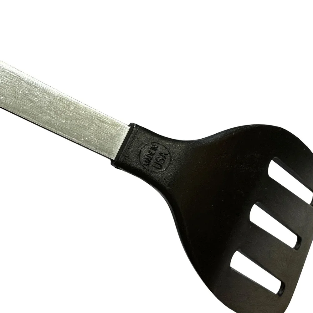 VTG USA Slotted Spatula Turner‎ Stainless Steel Black Nylon 12